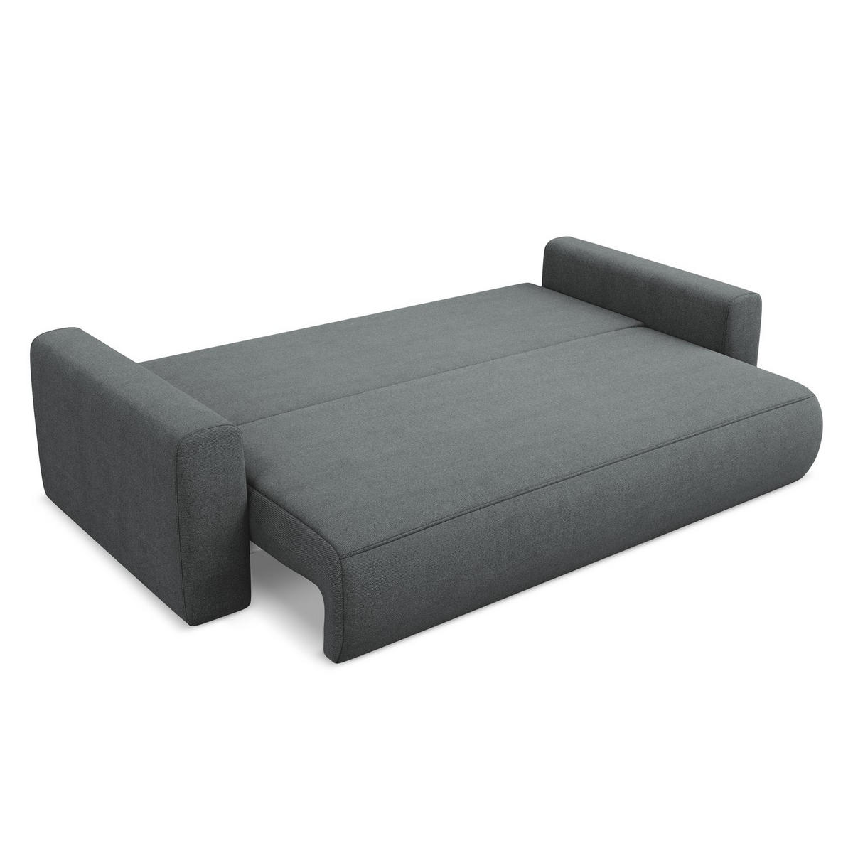 3-SITZER SOFA mit Schlaffunktion Strukturstoff Stoff Grau - Schwarz/Grau, Kunststoff/Textil (238/82/105cm) - LaMiaSofa