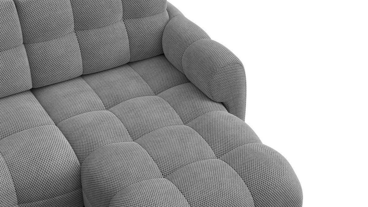 ECKSOFA MELLOW 3-Sitzer, grau - Schwarz/Grau, Holz/Textil (232/156cm) - Courtois Laville