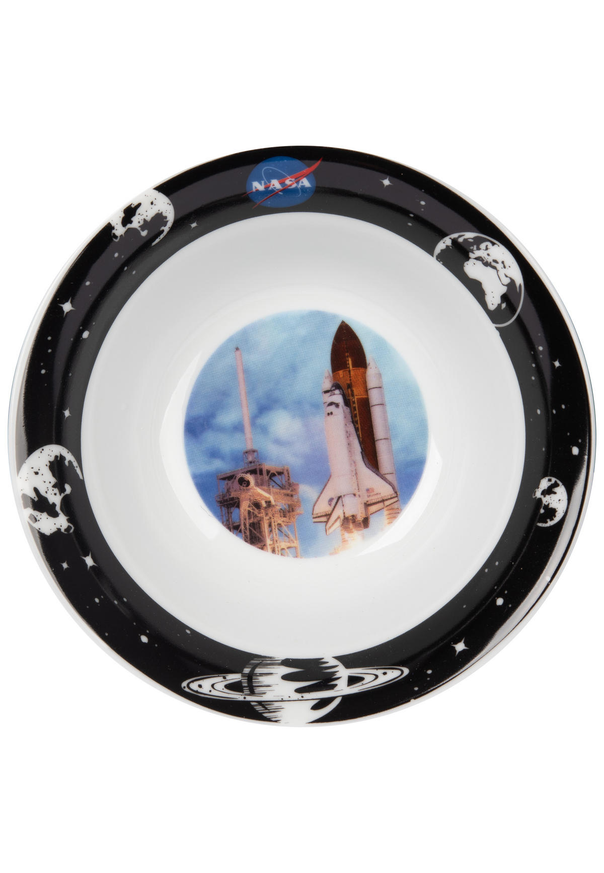 FRÜHSTÜCKSSET NASA Rocket Blau 3-teilig - Multicolor, Keramik (23.8/11.2/23.3cm) - United Labels