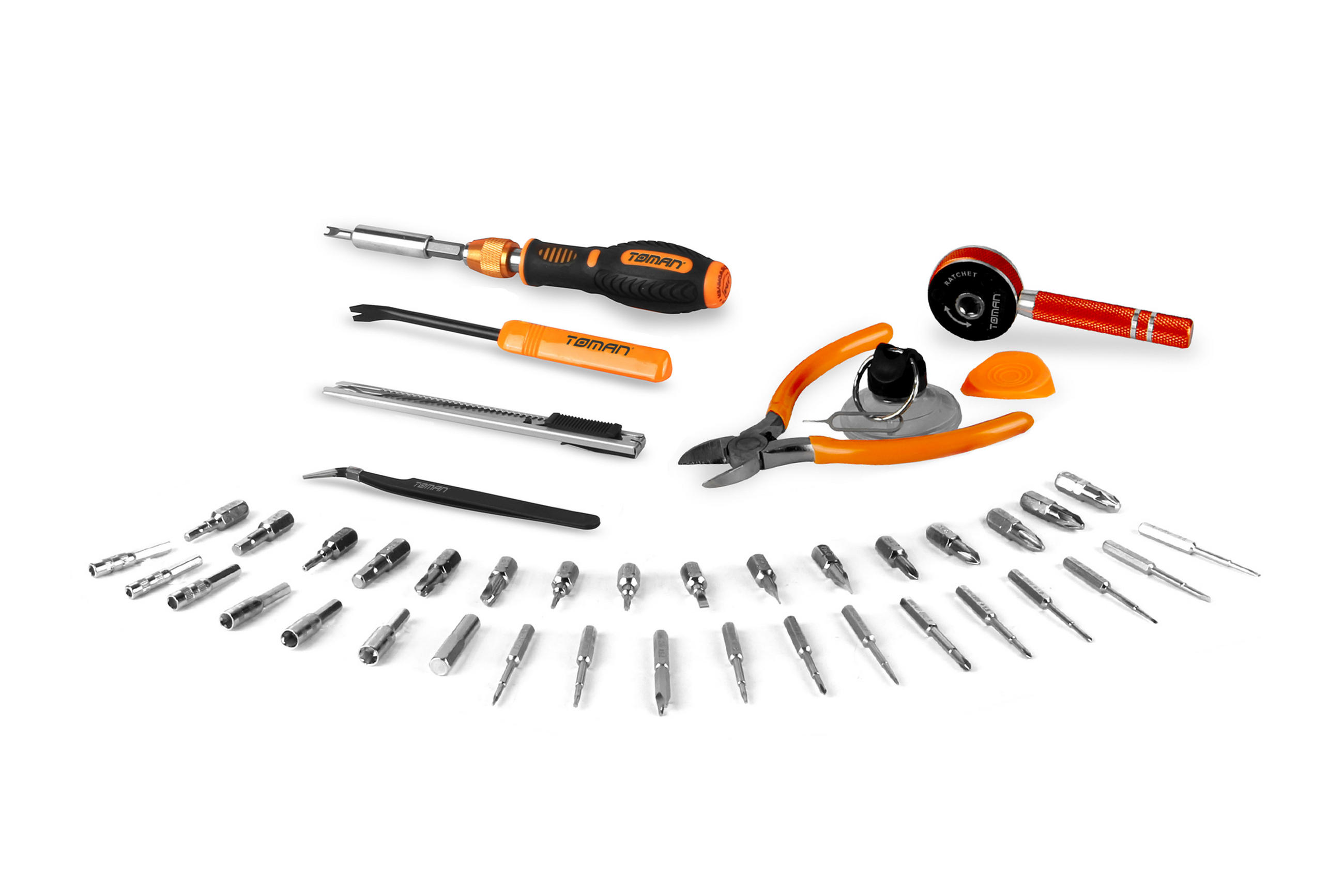 HANDWERKZEUG-SET Toman TT-4700-47-tlg - Orange, Metall (22/17cm) - Tesla