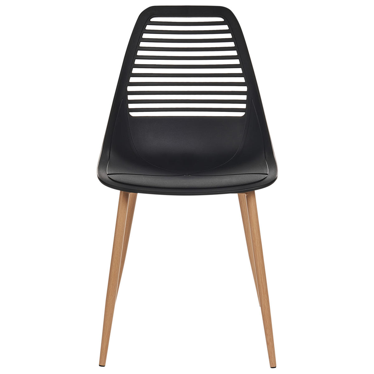 ESSZIMMERSTUHL 4er-Set Schwarz Montello - Schwarz/Braun, Kunststoff (46/84/54cm) - Beliani