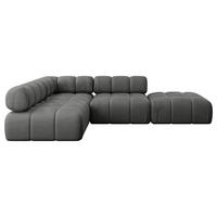 ECKSOFA modulares Sofa Favio-L1 - 285x190x70 cm Dunkelgrau Velours - Dunkelgrau, Holzwerkstoff/Textil (285/190cm) - ALTDECOR