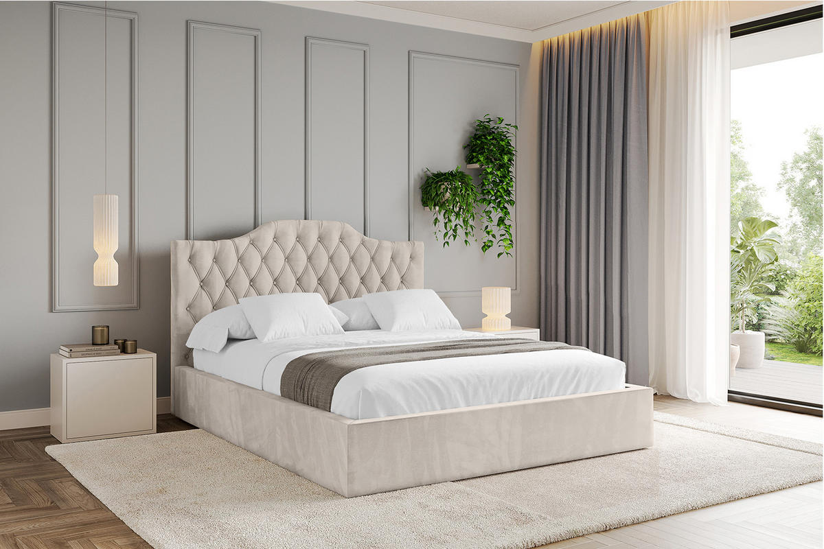 POLSTERBETT mit Bettkasten und Lattenrost, Boxbett ohne Matratze - FALIO 180x200 Beige - Beige, Holzwerkstoff/Textil (180/200cm) - ALTDECOR