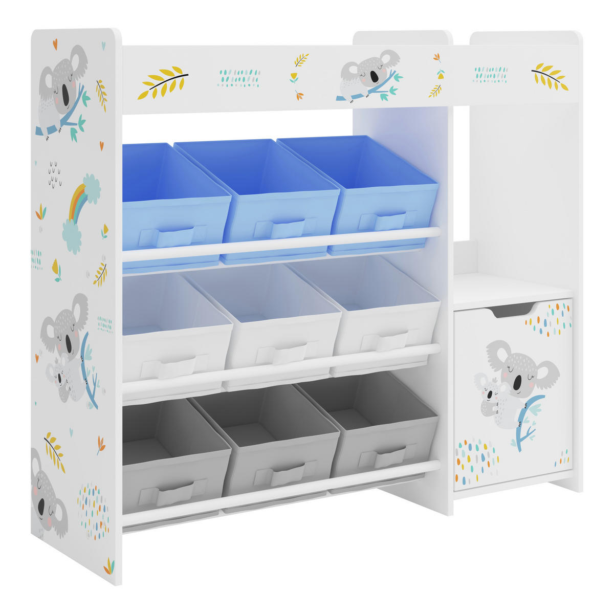 KINDERREGAL Søndreland - Blau/Weiß, Holzwerkstoff (90/80/29.5cm) - [en.casa]