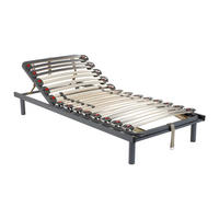 BETTGESTELL mit verstellbarem Lattenrost - 1 Person - metall - grau Ruoti - Grau, Metall (70/190cm) - Vente-Unique