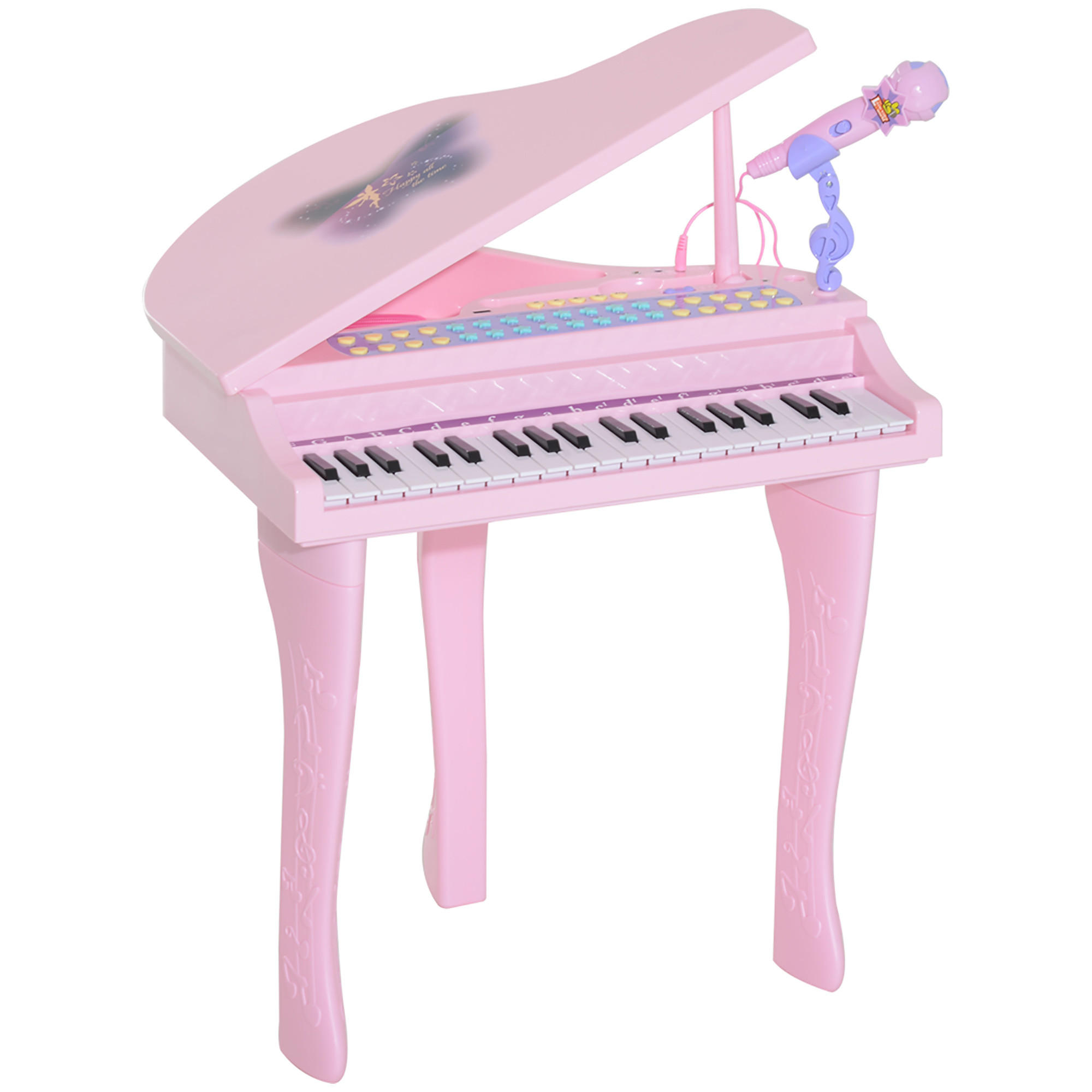 ELEKTRONISCHER FLÜGEL DE-18640 37 Tasten mit Lernlichtern Rosa - Pink, Holzwerkstoff (39/69/48cm) - ComfortXL