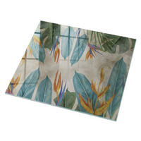 GLASPLATTE 80x60 cm – Tropische Flora - Grau, Glas (0.4/80/60cm) - ArtPrintCave