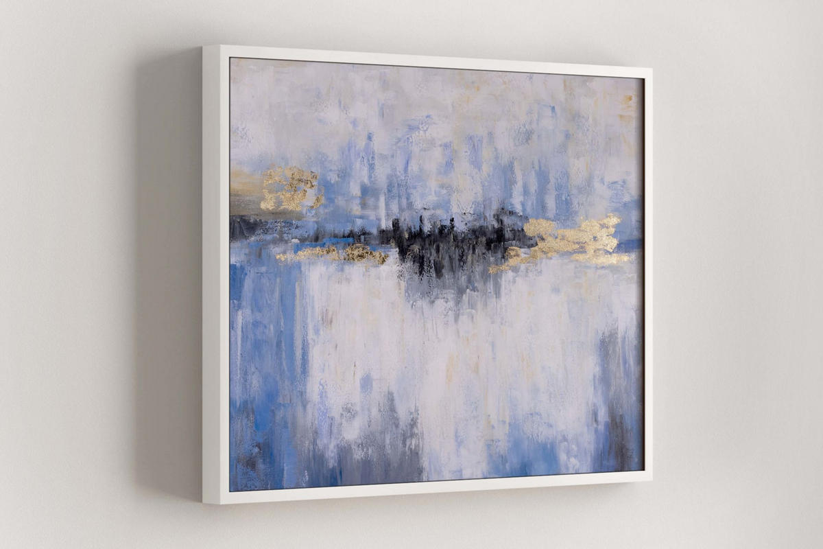 ACRYLBILD HANDGEMALT 100/75 cm - Blau/Weiß, Holz/Textil (1.62/75cm) - KUNSTLOFT