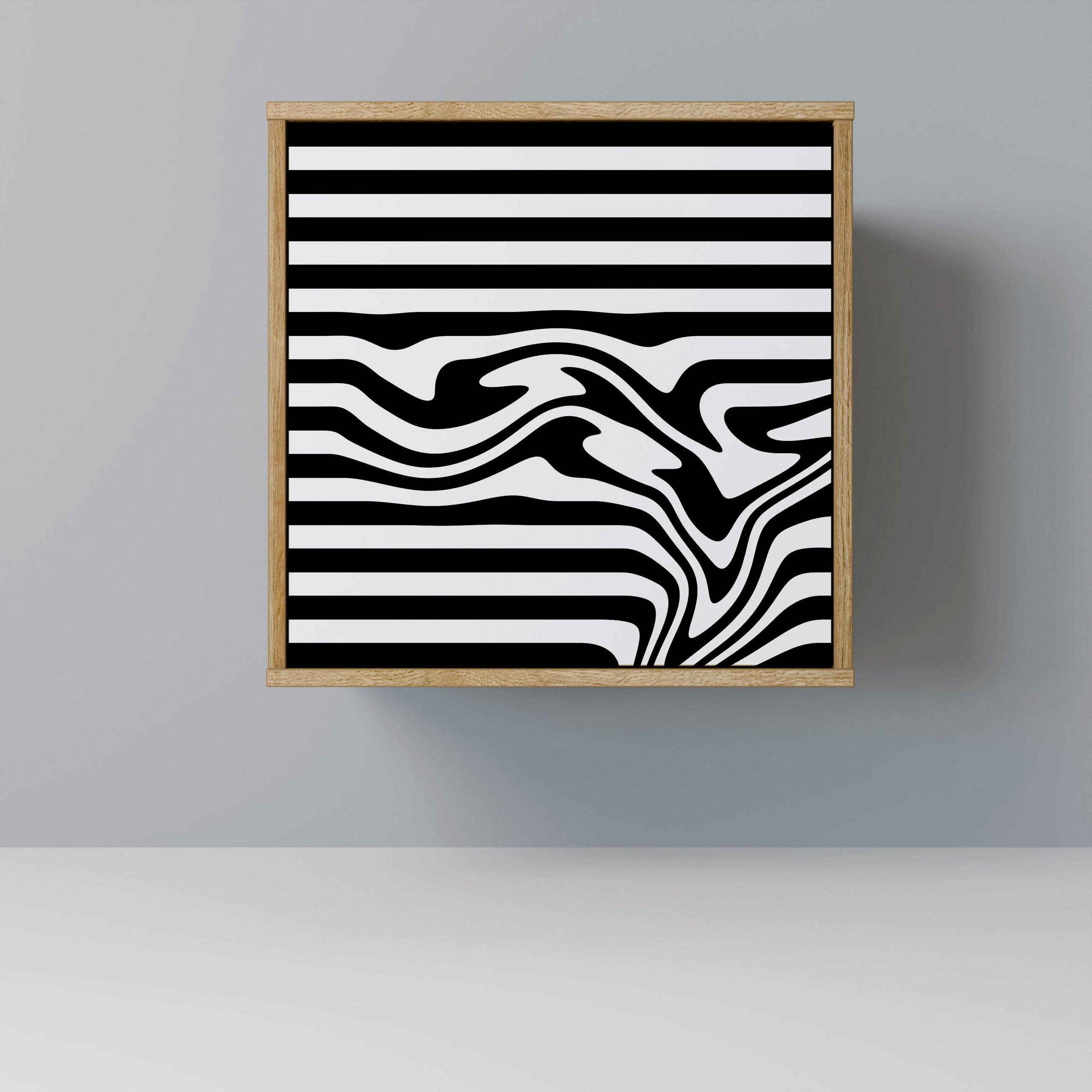 SIDEBOARD SPECTRA SHOWCASE, Eichefarben, 57,5x42x57,5 cm, Ohne Füße - Eichefarben/Multicolor, Holzwerkstoff (57.5/57.5/42cm) - SpaceRebels