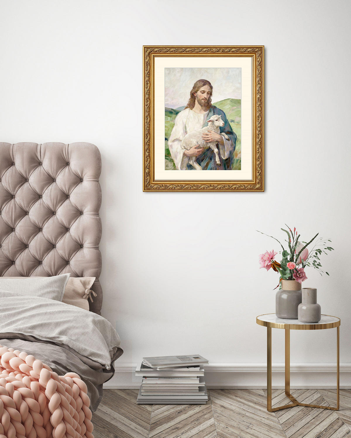 BILD gerahmt 53x63 cm Jesus - Beige, Holz (53/63cm) - artissimo