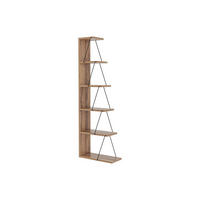 BÜCHERREGAL mit 5 Regalböden - Holzfarben & Schwarz - DELORY - Schwarz, Holz (22/150/50cm) - Vente-Unique