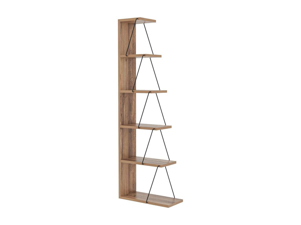 BÜCHERREGAL mit 5 Regalböden - Holzfarben & Schwarz - DELORY - Schwarz, Holz (22/150/50cm) - Vente-Unique