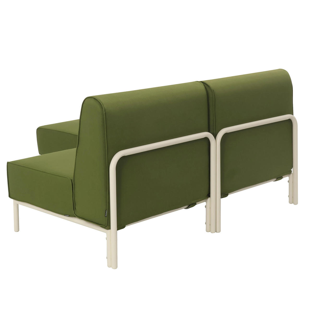 GARTENSOFA mit 2 Sitzplätzen, Khakigrün - Grün, Textil (153/78/144cm) - Oviala