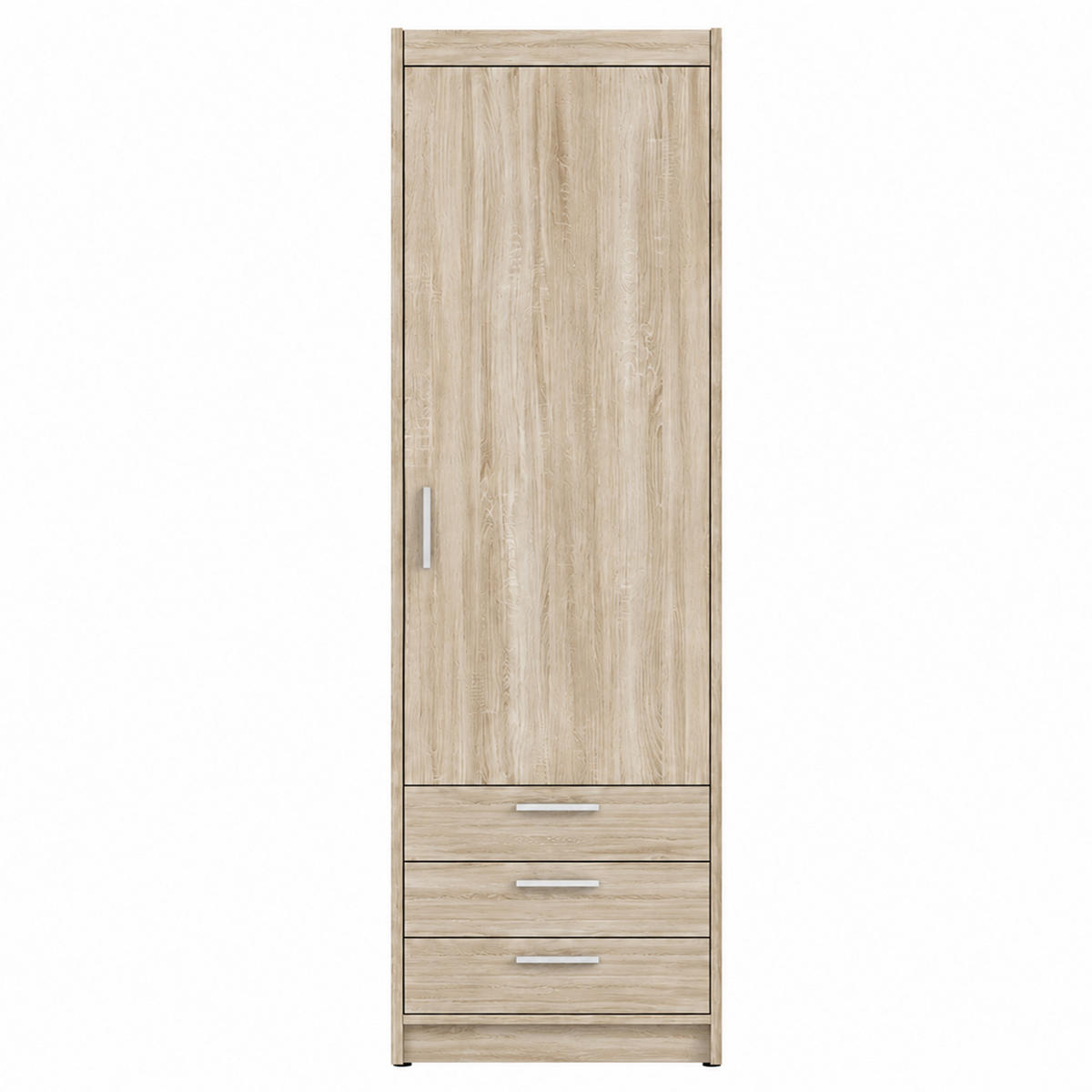 ŠATNÍ skříň Elena s 1 dveřmi a 3 zásuvkami, dub Sonoma - Sonoma dub, kompozitní dřevo (60/190/53cm) - Beautysofa