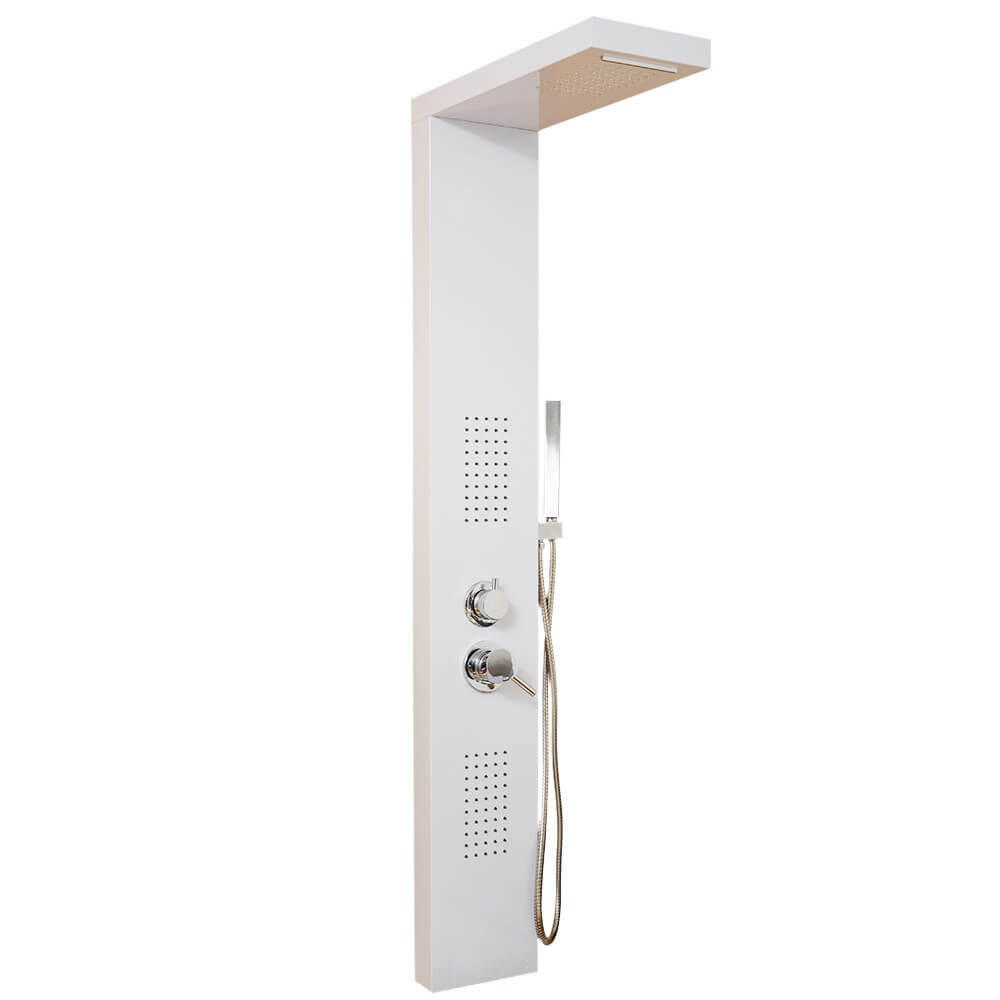 DUSCHPANEEL CASCATA - Weiß - Weiß, Metall (20/142/50.5cm) - Home Deluxe