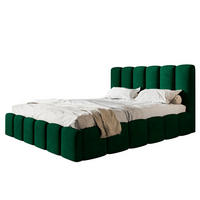 BETT 90x200 - Polsterbett mit Bettkasten und Holzrahmen - Modern Betten - Glatter Kronos-Stoff- Kollektion Lucy - Grün - Grün, Holz/Textil (90/200cm) - Alpi-Möbel
