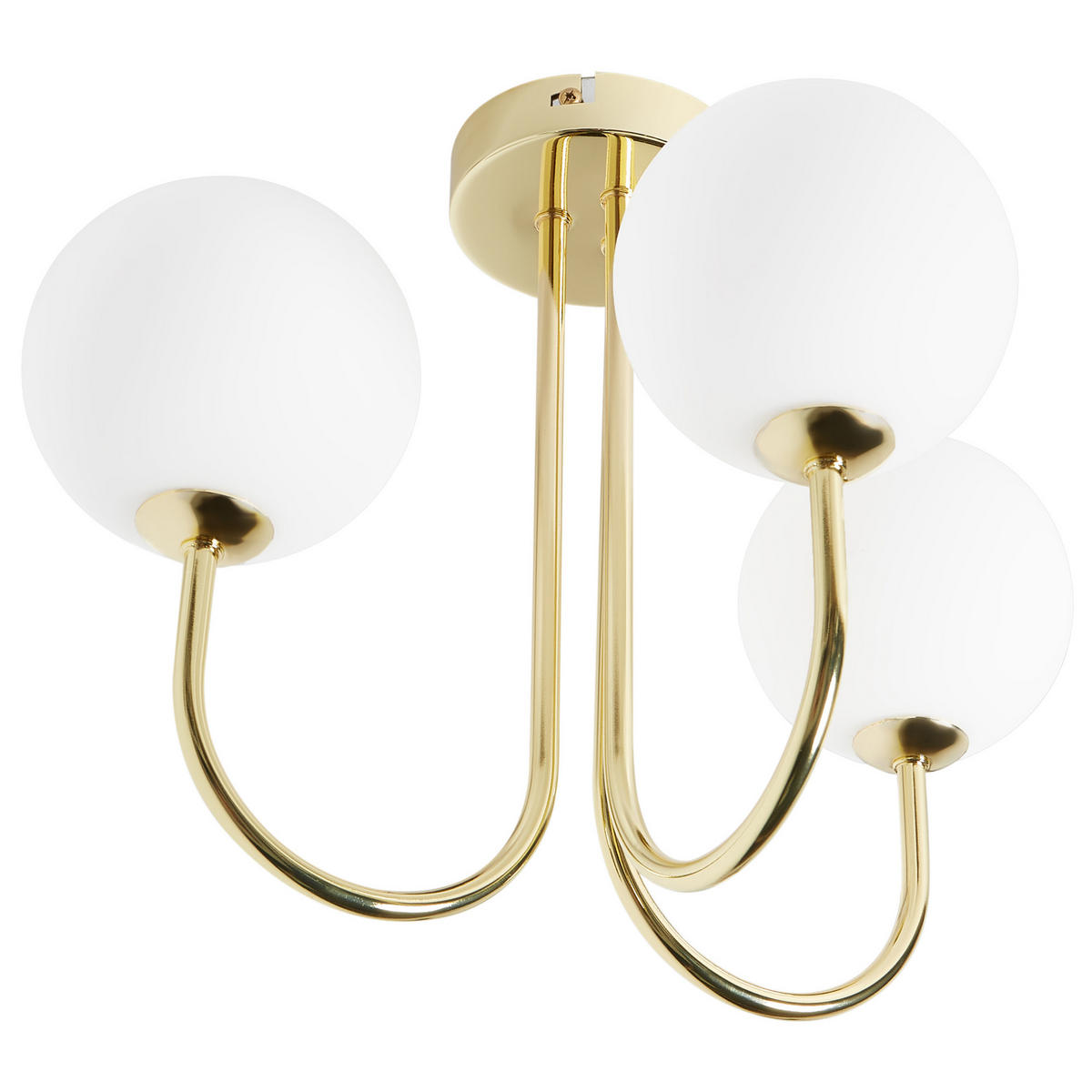 DECKENLAMPE Gold/Weiß Shire - Goldfarben/Weiß, Glas (30/30/29cm) - Beliani