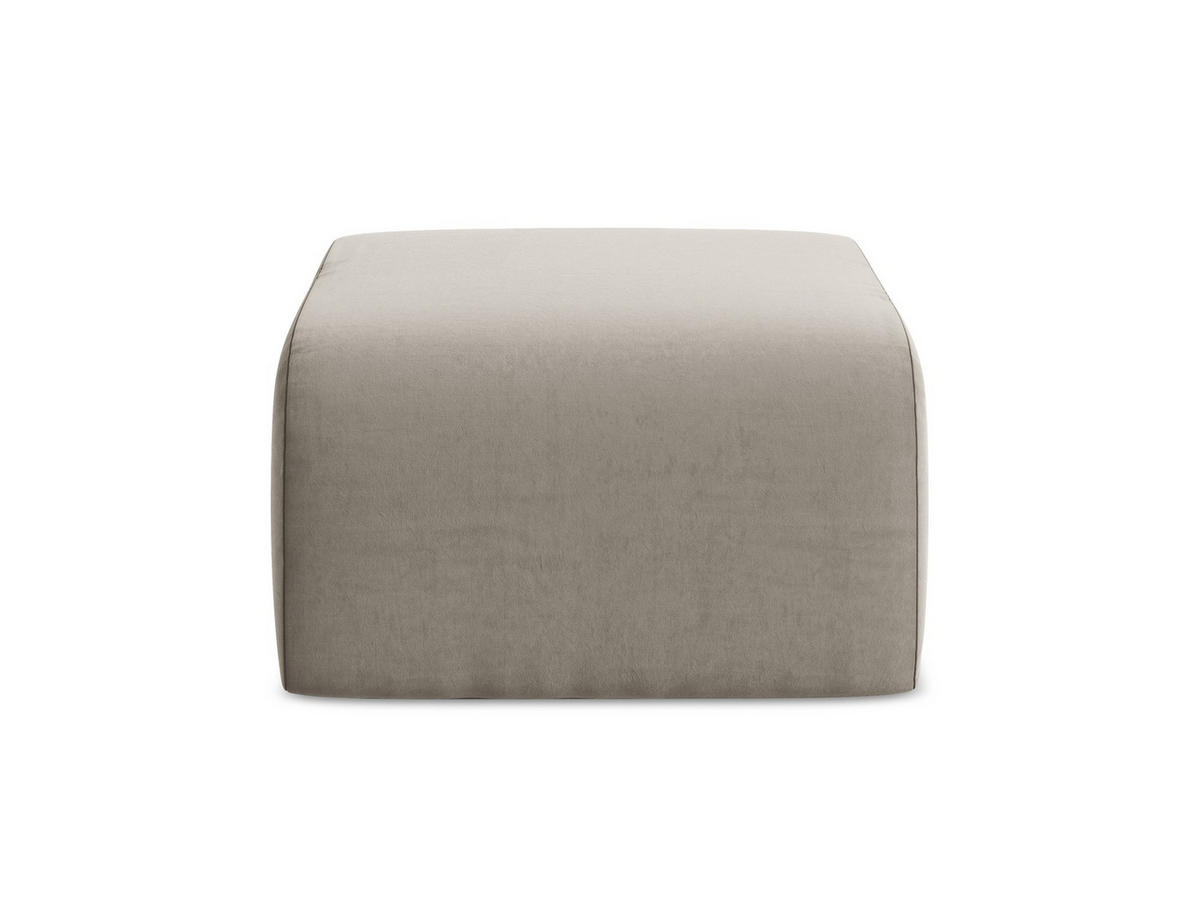 POUF Samt Stoff Grau - Taupe/Schwarz, Holzwerkstoff/Kunststoff (72/42/94cm) - Makamii