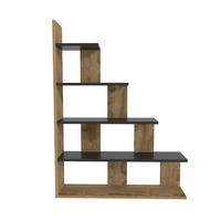 BÜCHERREGAL Echo Oake Schwarz - Dunkelbraun/Schwarz, Holzwerkstoff (90/120/21.8cm) - Decorotika