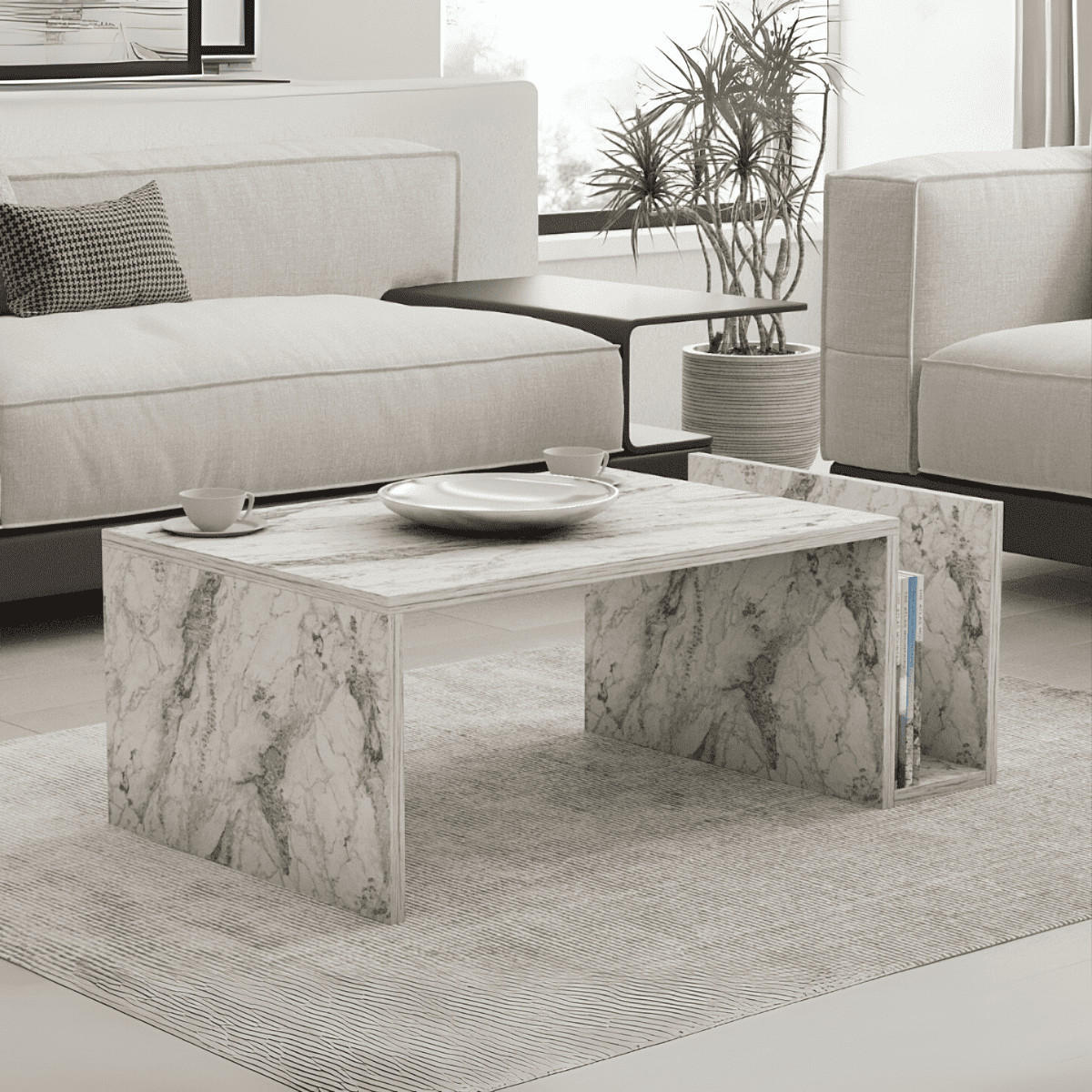 COUCHTISCH - memo 86,8/50/32,4 cm - Hellgrau, Holzwerkstoff (86.8/50/32.4cm) - Calicosy