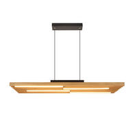 LED ZÁVĚSNÉ SVÍTIDLO 80/15.5/120 cm - černá/hnědá, kov/dřevo (80/15.5/120cm) - ZMH
