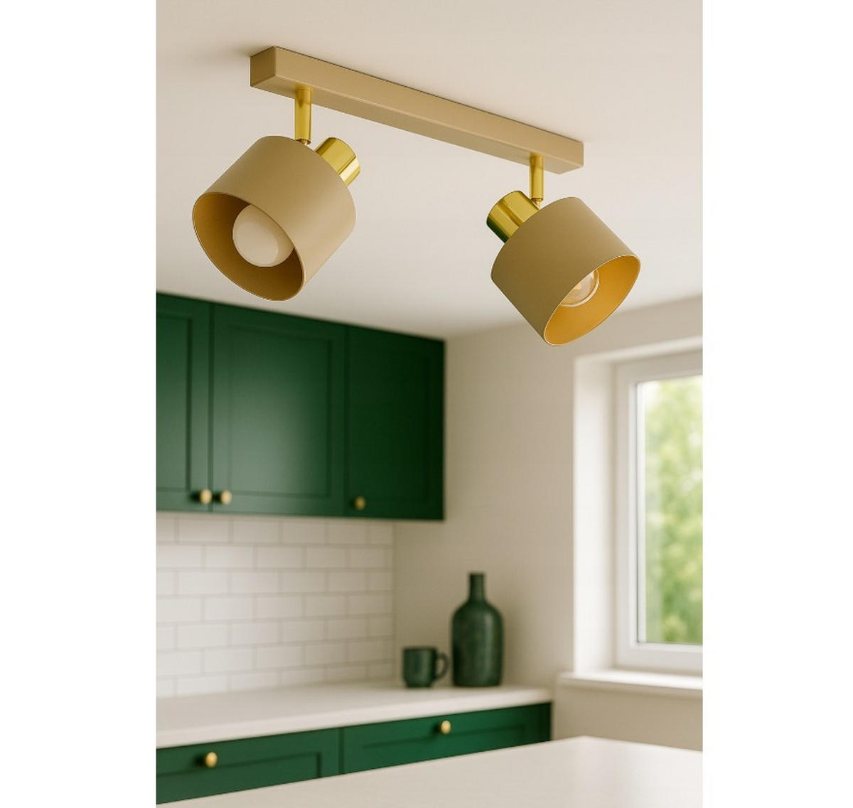 DECKENLEUCHTE Ecru - Beige/Goldfarben, Metall (12/42/21cm) - kiki design