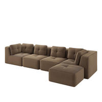 ECKSOFA mit tiefer Sitzfläche, weichen Kissen und Cordbezug - Braun, Textil (386/177cm) - EVRYAE