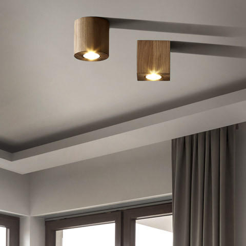 Aufbauspots holzfarben