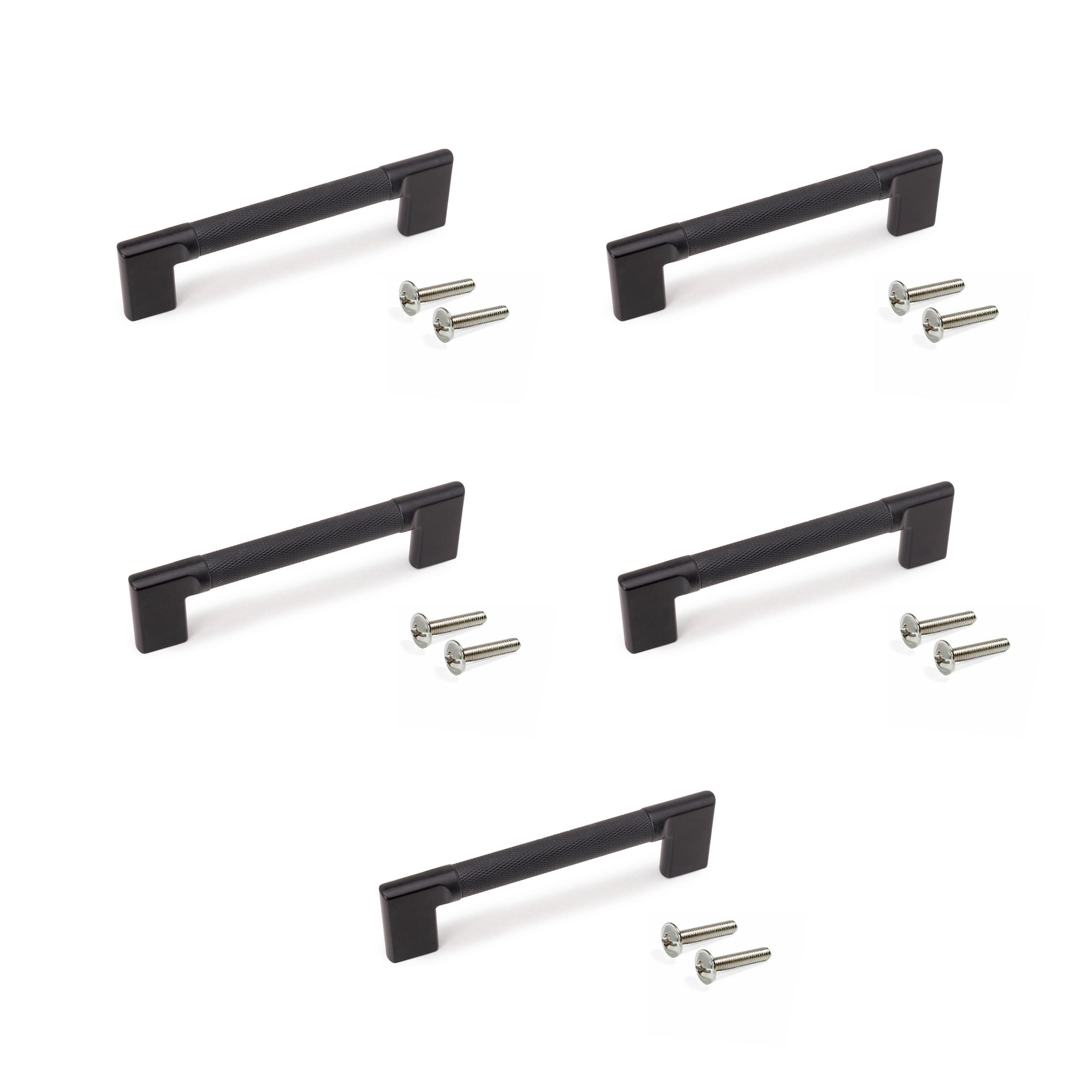 MÖBELGRIFFE Sofia, L157mm, 128mm Achsenabstand, Aluminium, Schwarz lackiert 5er-set - Schwarz, Metall (1.3/4/15.7cm) - EMUCA