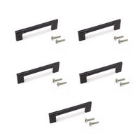 MÖBELGRIFFE Sofia, L157mm, 128mm Achsenabstand, Aluminium, Schwarz lackiert 5er-set - Schwarz, Metall (12/3/18cm) - EMUCA