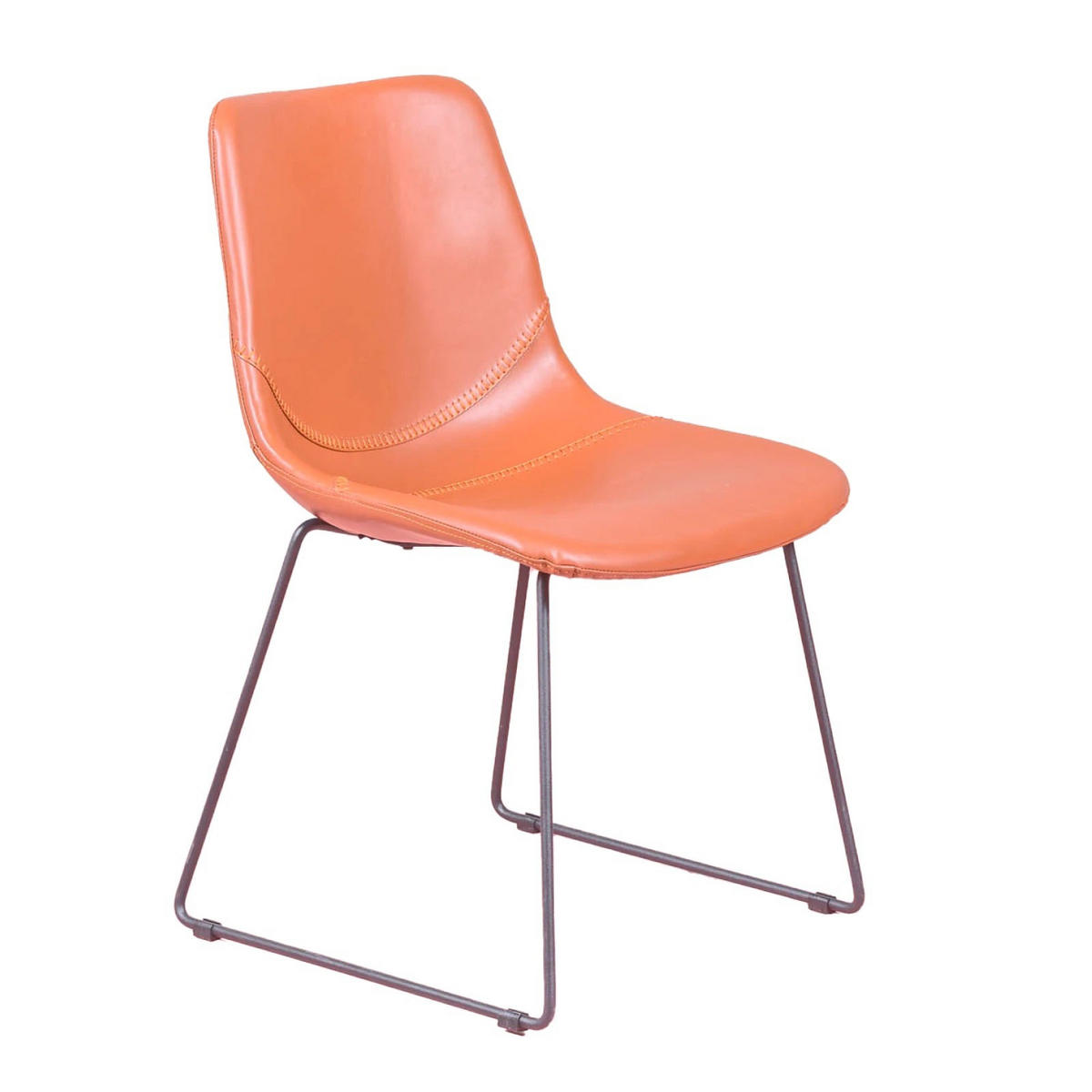 STUHL Kunstleder Orange - Orange, Textil (49/82/52cm) - Nest Dream