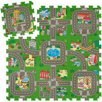 PUZZLEMATTE Mycity,90,5 x 90,5 cm,bunt - Multicolor, Kunststoff (90.5/90.5cm) - tectake