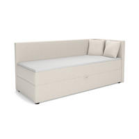 BOXBETT NEVY 100/200 in Stoff Creme H4 rechts - Creme, Holz/Holzwerkstoff (100/200cm) - Deine Möbel 24