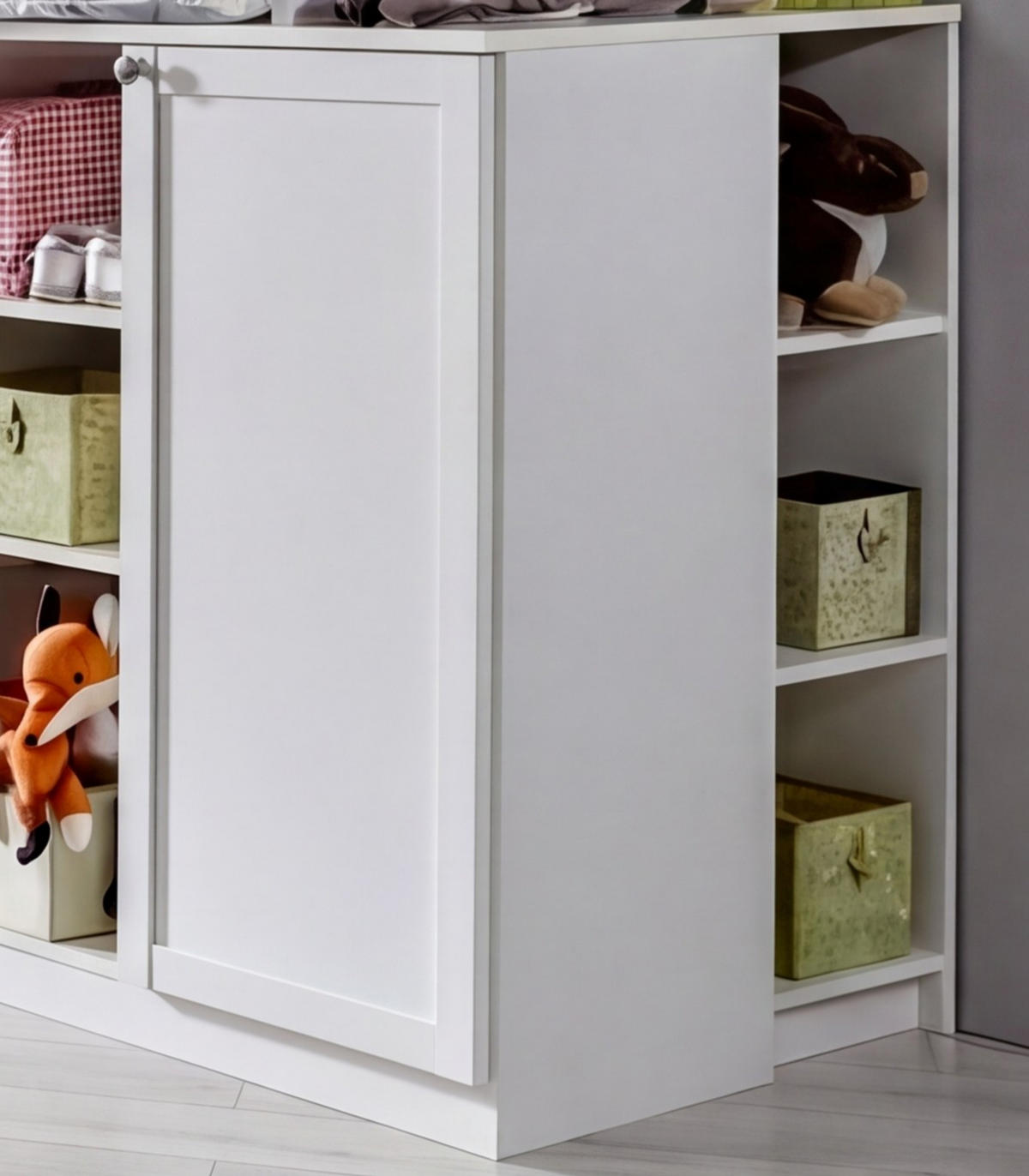 BABYZIMMER-ZUBEHÖR: Unterschrank für Wickelkommode, Landhausstil Weiß / 22800-03 - Weiß, Holzwerkstoff/Metall (35/91/38cm) - luma-home
