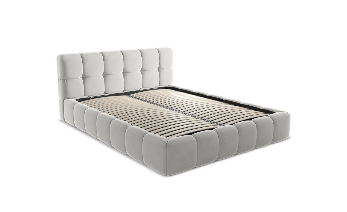 POLSTERBETT mit Lattenrost 220x260 Schwarz - Schwarz, Kunststoff/Textil (160/200cm) - Makamii