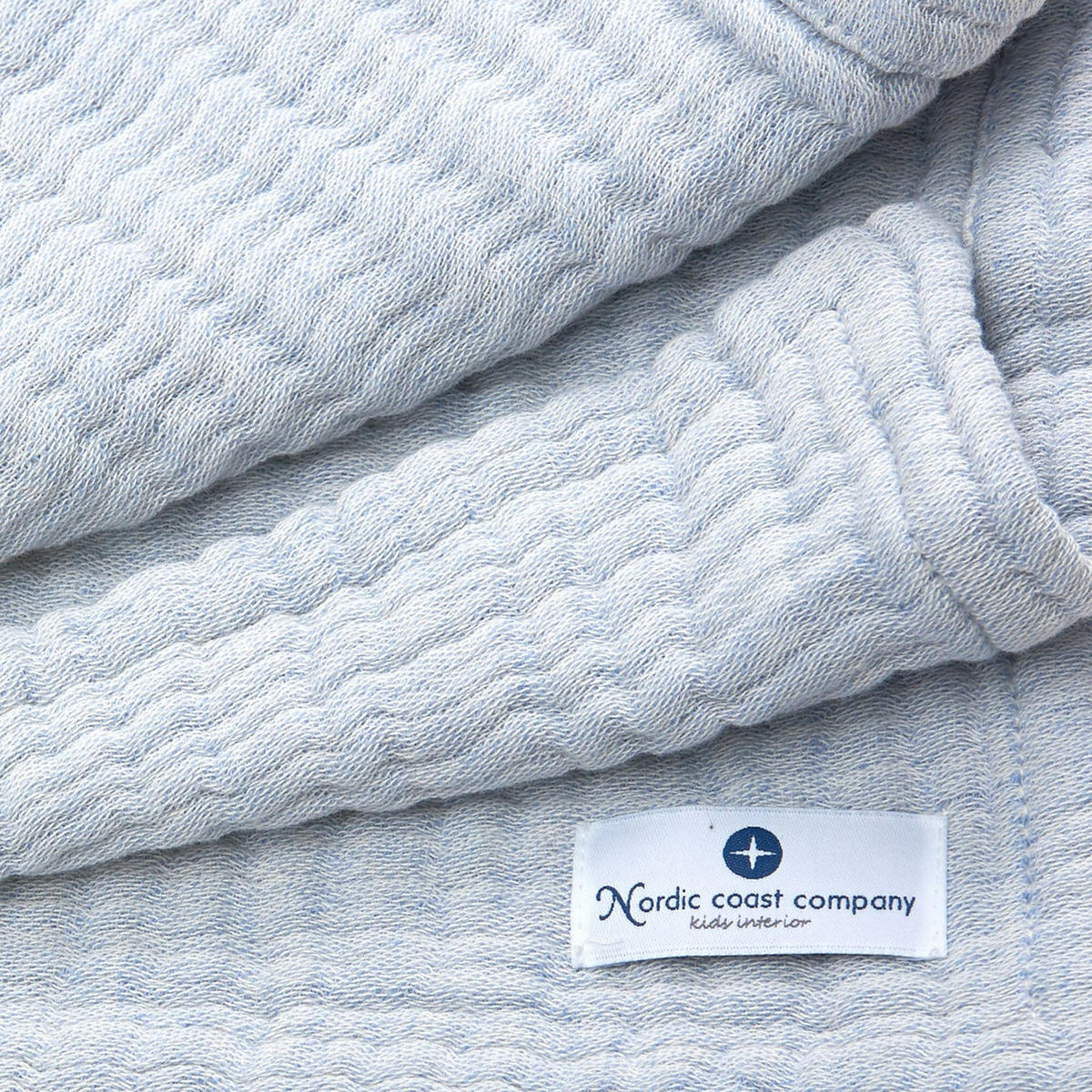 MUSSELINDECKE Blau Large - Blau, Textil (90/120cm) - nordic coast company