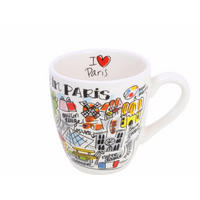 MINI-BECHER Paris in Bunt - 200 ml - Multicolor, Keramik (0.2L) - Blond Amsterdam