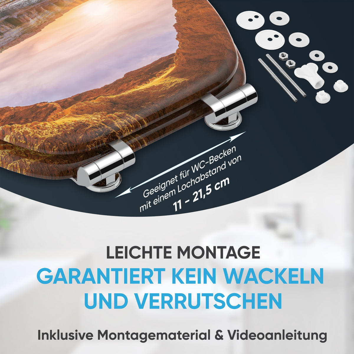 WC Sitz mit Absenkautomatik Bay - Braun, Holzwerkstoff (38/6/47cm) - Sanilo