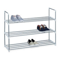 SCHUHREGAL - Silberfarben, Kunststoff/Metall (90/70/31cm) - Relaxdays