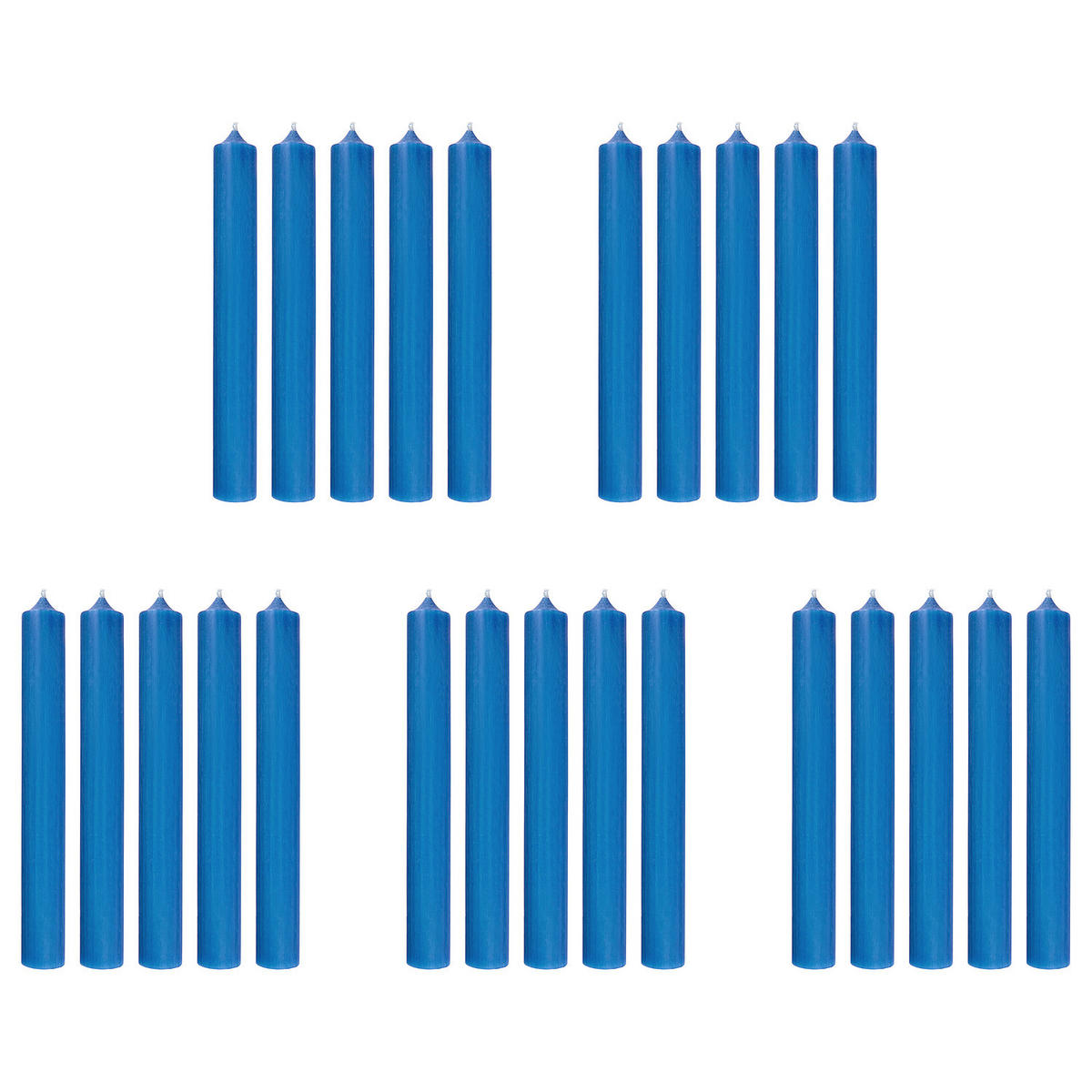 STABKERZE (25er Set) Rainbow - Blau, Paraffin (2.2/18/2.2cm) - Butlers