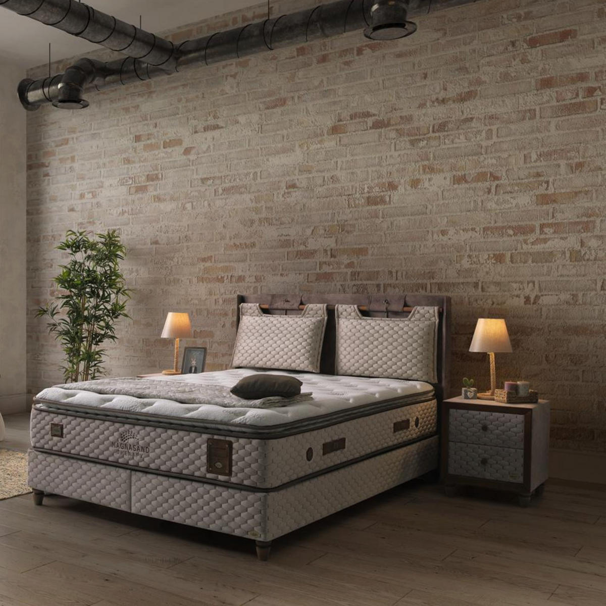 BOXBETT 180x200 Magnasand Therapy - Braun, Holz (180/200cm) - Bambi