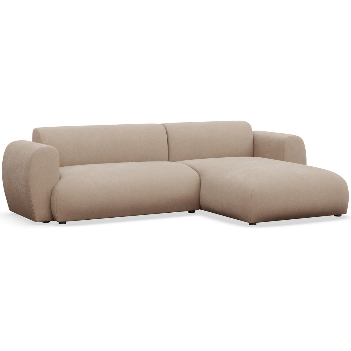 ECKSOFA Emia Beige rechts - Beige/Schwarz, Kunststoff/Textil (156/262cm) - Selsey