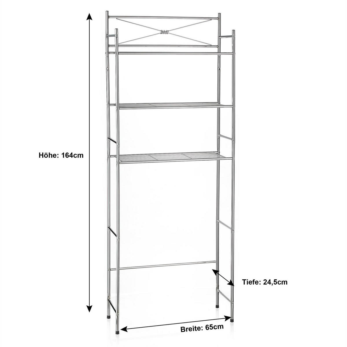 TOILETTENREGAL MARSA - Chromfarben, Metall (65/164/22cm) - CARO-Möbel