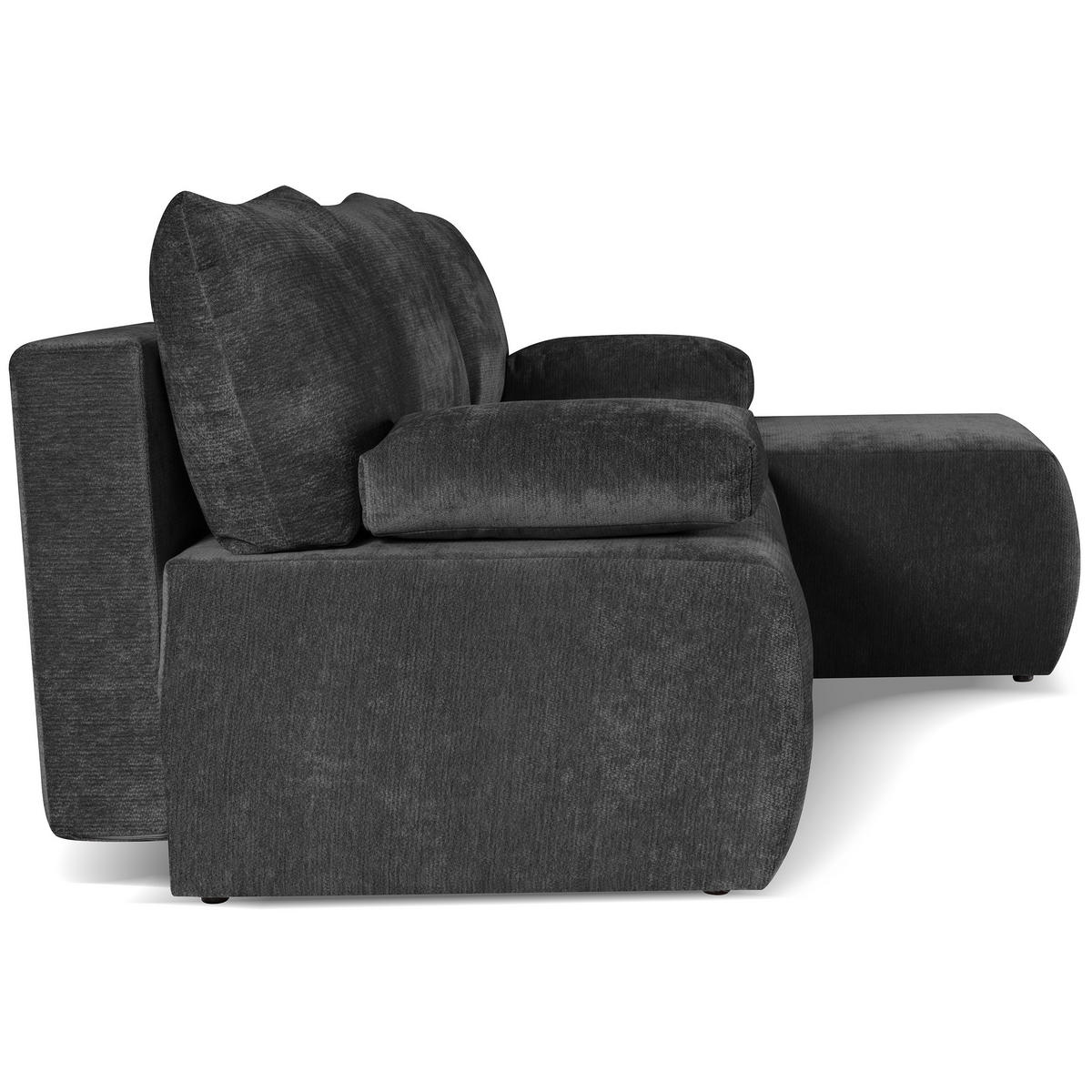 ECKSCHLAFSOFA Liana mit Schlaffunktion und Bettkasten, Rechts, Dunkelgrau - Dunkelgrau, Textil (154/206cm) - Beautysofa