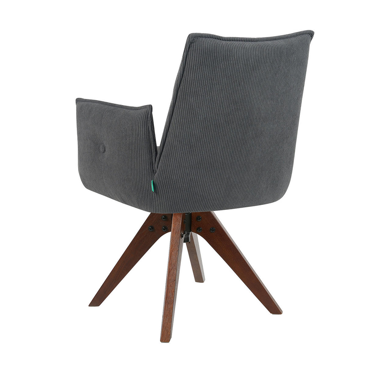 ARMLEHNSTUHL Mika-Emil 2er-Set - Anthrazit/Nussbaumfarben, Eichenholz/Holz (60/88/63cm) - DUBI Möbel