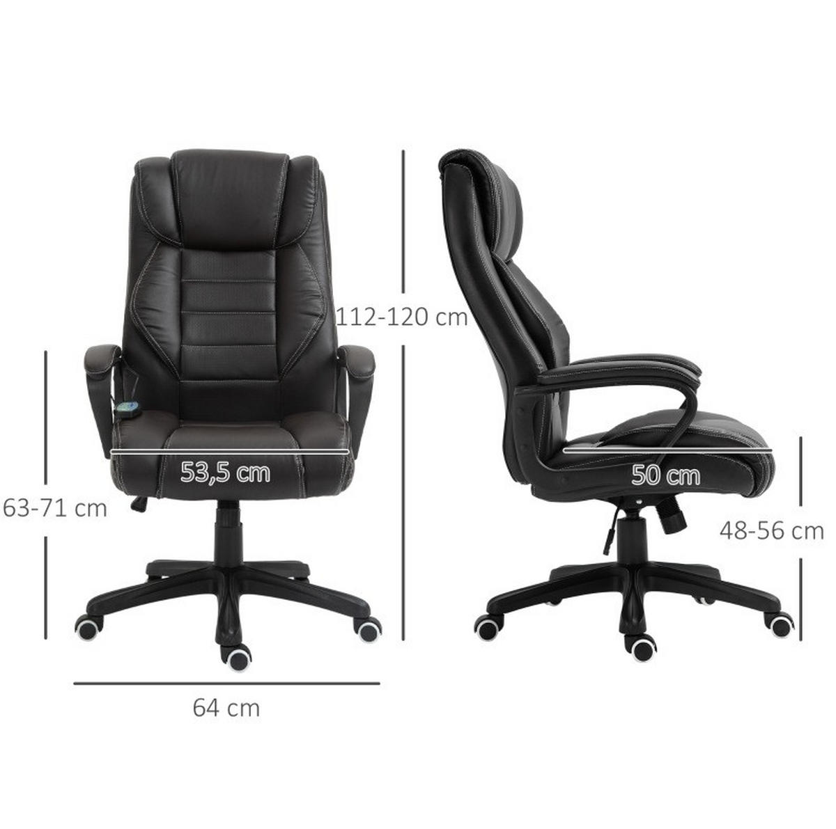 GAMINGSTUHL 64/112-120/74 cm Braun aus Bonded Leather mit 6-Punkte-Massagefunktion - Braun, Kunststoff (64/120/74cm) - OKMYHOME