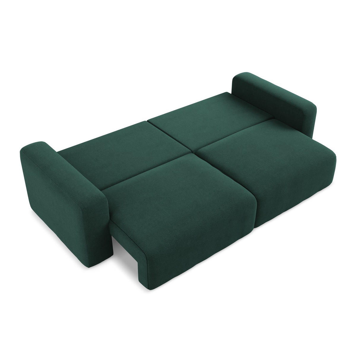 3-SITZER SOFA mit Schlaffunktion Strukturstoff Stoff Grün - Dunkelgrün/Schwarz, Kunststoff/Textil (244/79/102cm) - LaMiaSofa