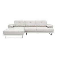 ECKSOFA mit verstellbarer Rückenlehne - Beige/Schwarz, Textil/Metall (314/174cm) - myHomelando