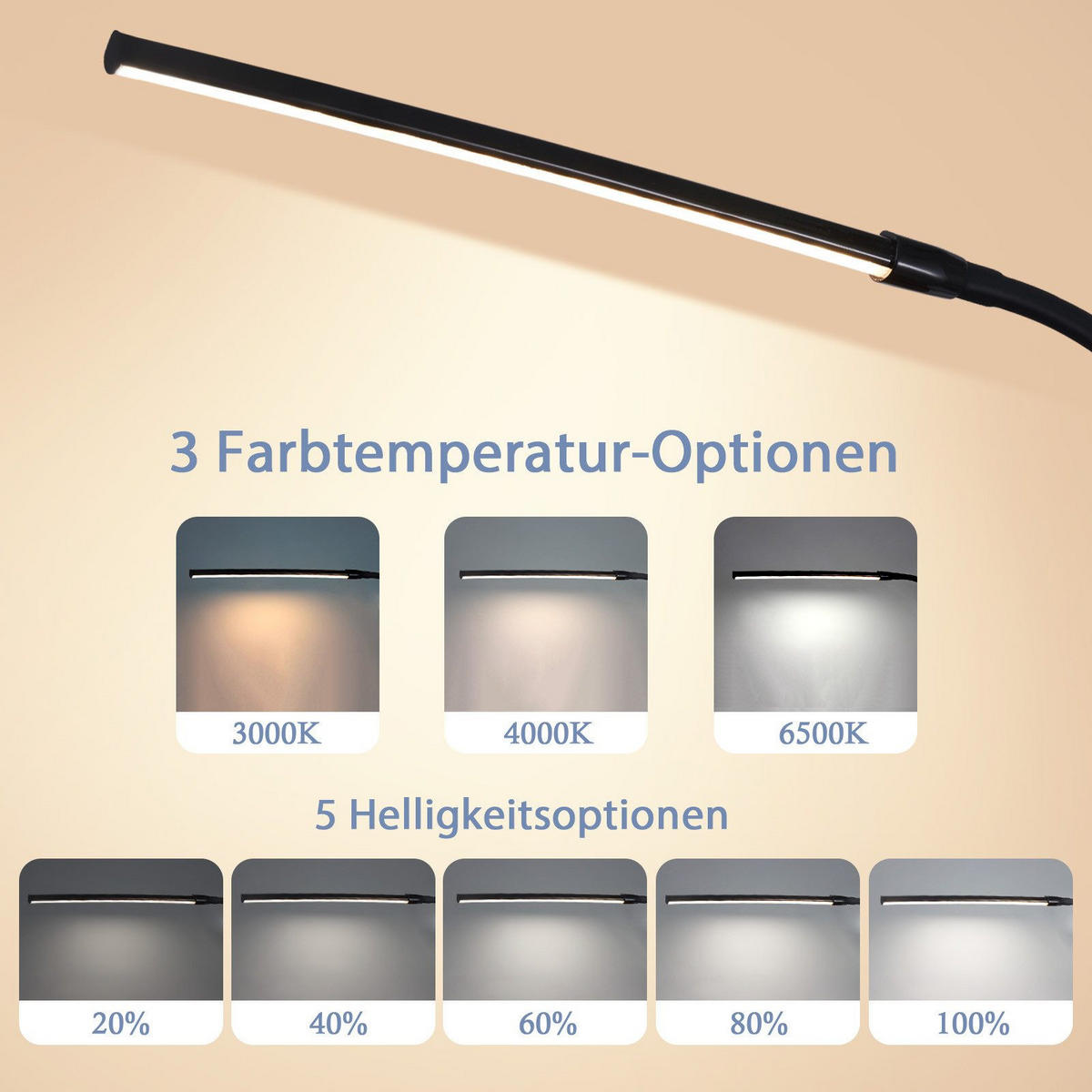 LED TISCHLEUCHTE Nathan - Schwarz, Metall (3.1/80.8/80.8cm) - Nettlife