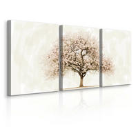 LEINWANDBILDER 3-es Set Kirschbaum Natur - Beige/Weiß, Textil (90/40cm) - Muralo